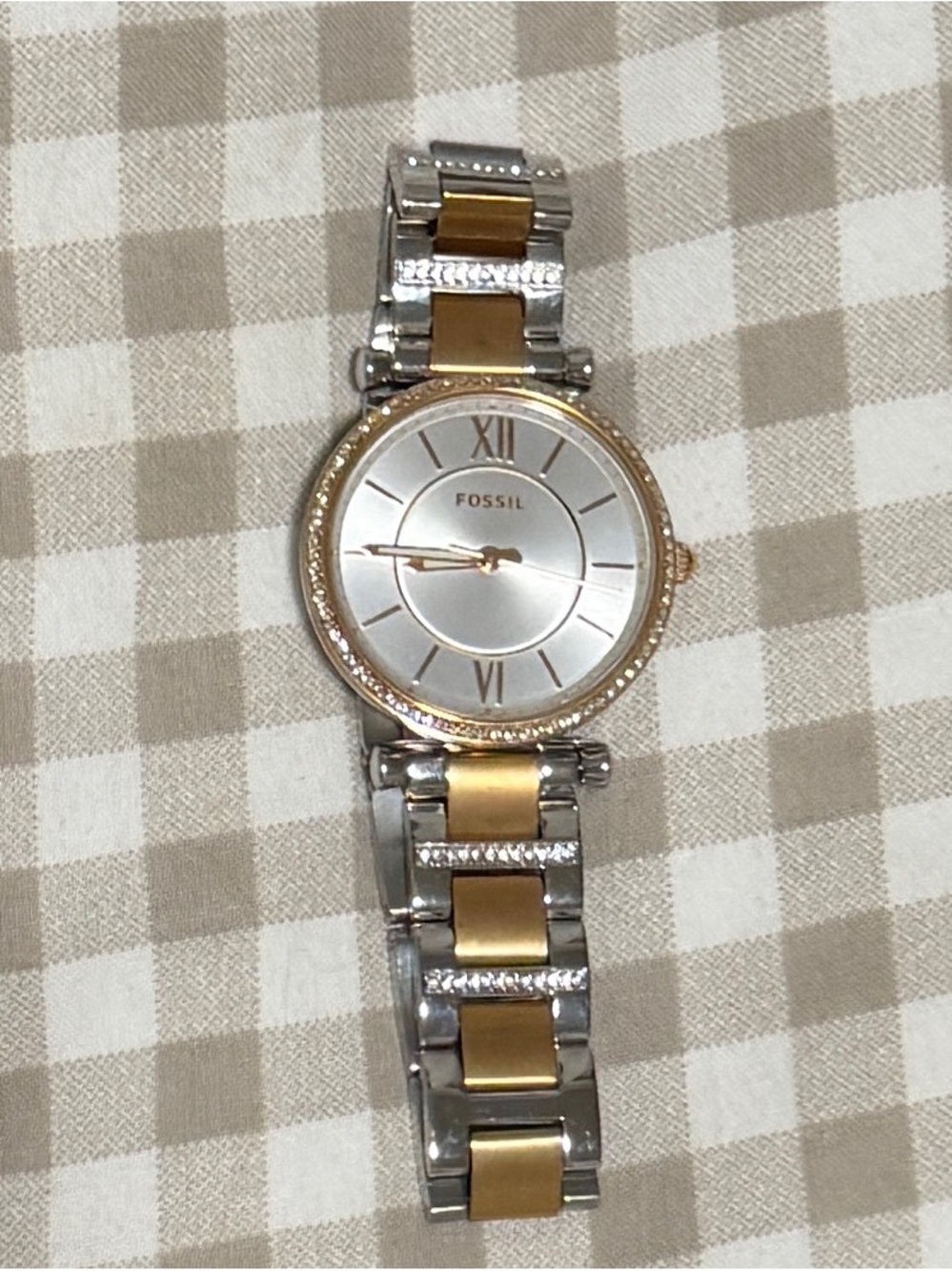Fossil Women's Two-Tone Silver and Gold Bracelet Watch